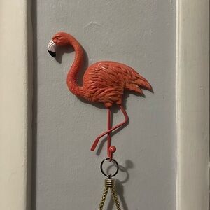 Flamingo Wall Hook Tropical Dog Leash Holder Keyring Keychain Rack Key Holder